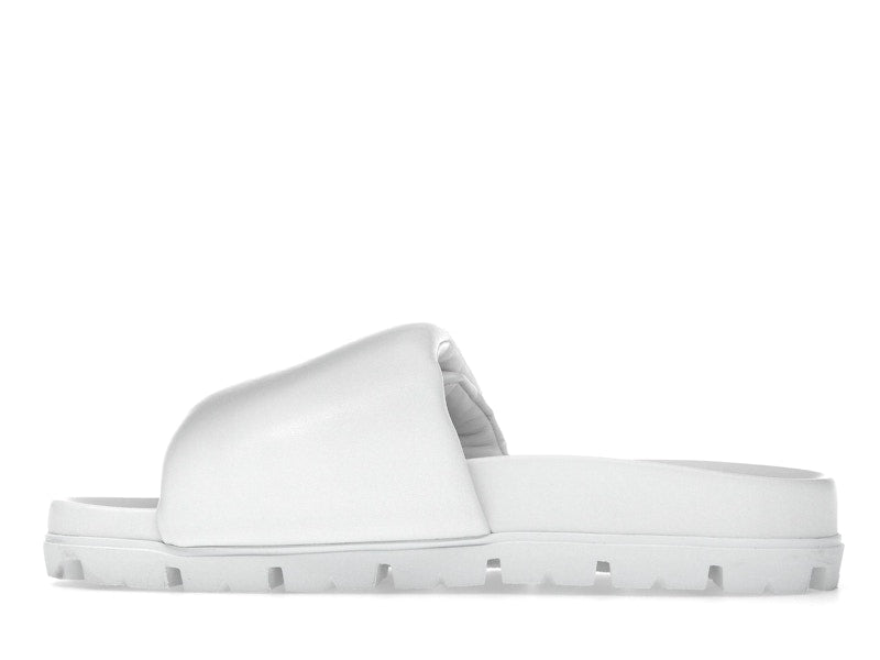 Prada Soft Padded 20mm Slide Sandal White Nappa Leather
