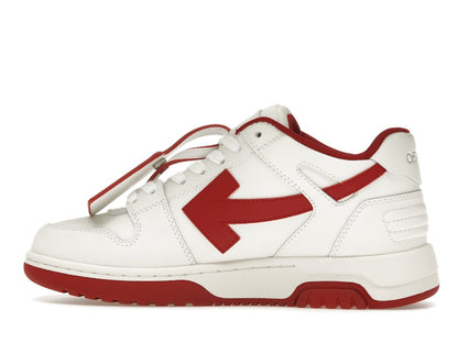 OFF-WHITE Out Of Office OOO Low Tops White Burgundy