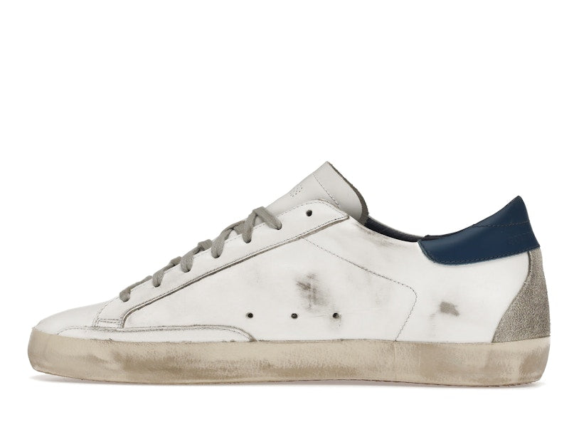 Golden Goose Super-Star White Royal Blue Grey Suede Patch