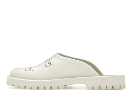 Gucci Slip-on Sandal Cut Out Monogram Mystic White