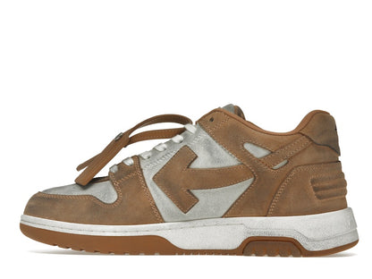 OFF-WHITE Out Of Office "OOO" Low Tops Distressed Brown White