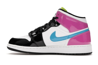 Jordan 1 Mid White Black Cyber Pink (GS)