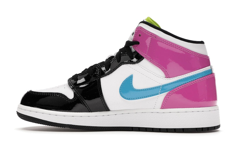 Jordan 1 Mid White Black Cyber Pink (GS)