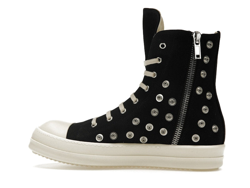 Rick Owens DRKSHDW Sneaks Studded Eyelets Black Milk