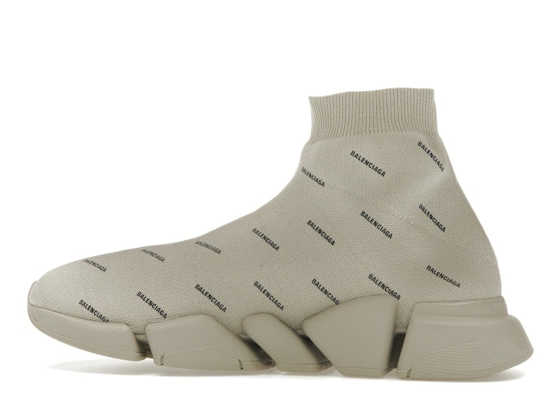 Balenciaga All Over Logo Speed 2.0 Beige