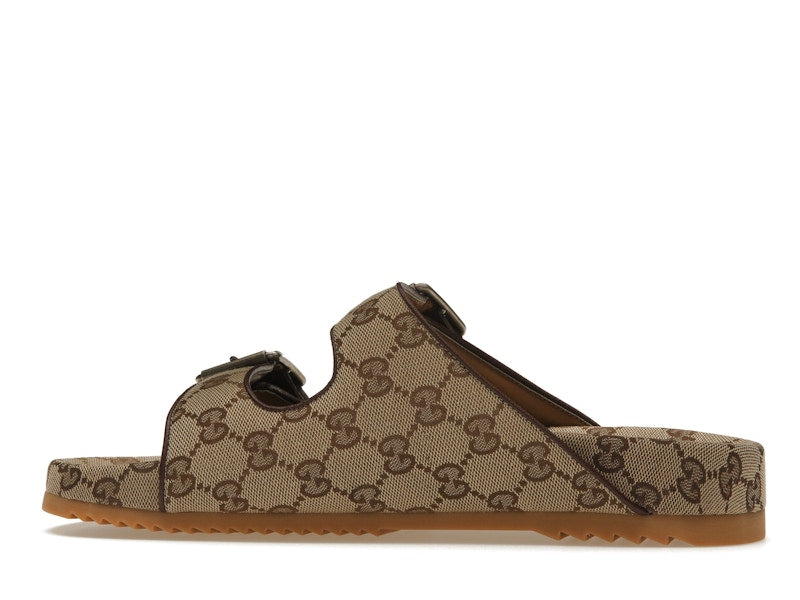 Gucci Strap Slide Sandal Beige Canvas