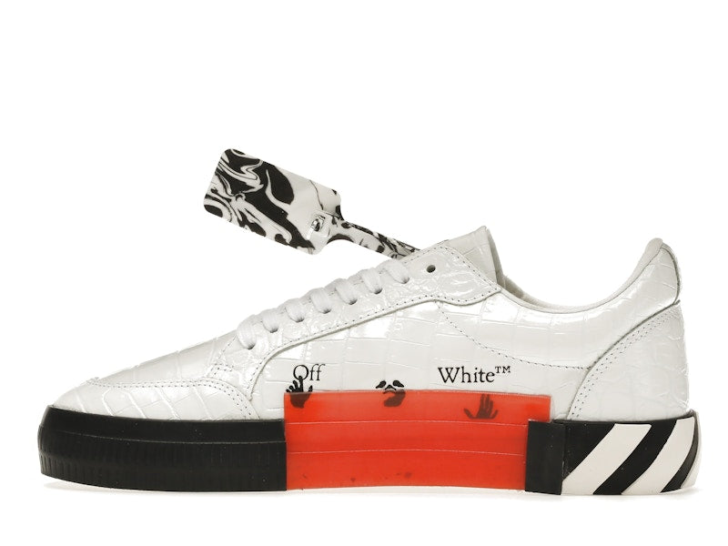 OFF-WHITE Vulc Low Croco Leather White Black