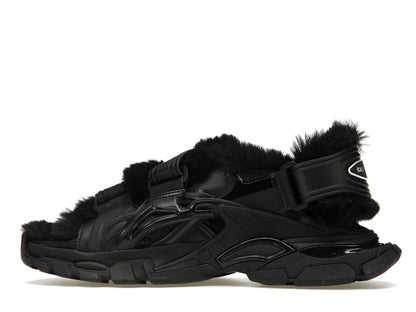 Balenciaga Track Sandal Fake Fur Black