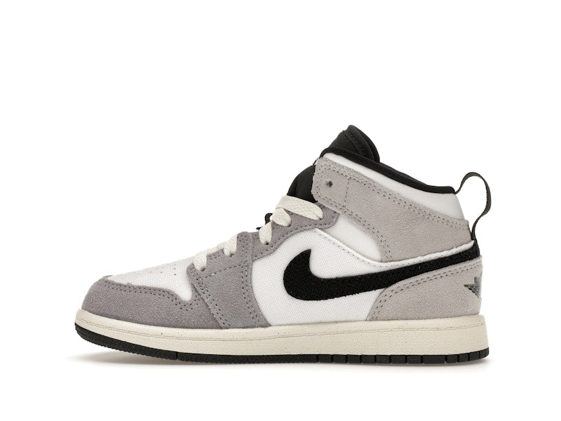 Jordan 1 Mid SE Craft White Cement Grey Black (PS)
