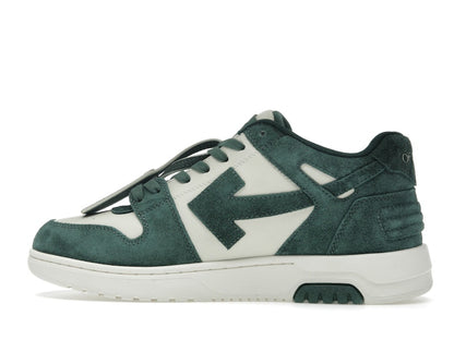 OFF-WHITE Out Of Office "OOO" Low Tops Jet Green Ecru Suede