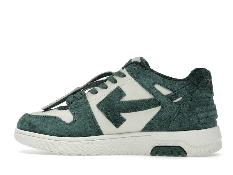 OFF-WHITE Out Of Office "OOO" Low Tops Jet Green Ecru Suede