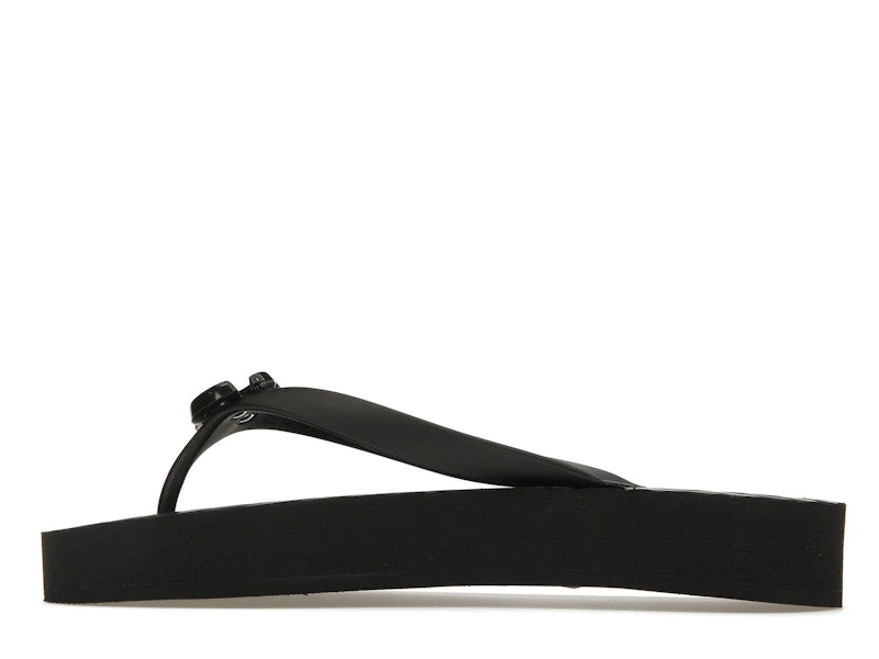 Gucci Chevron Thong Sandal Black Rubber