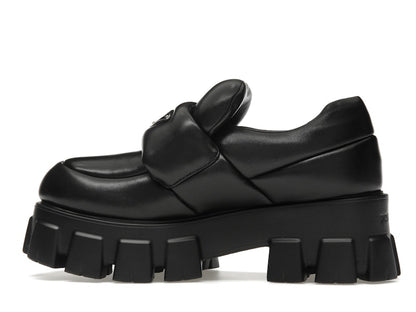 Prada Soft Padded 55mm Loafers Black Nappa Leather