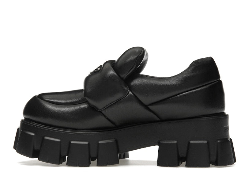 Prada Soft Padded 55mm Loafers Black Nappa Leather