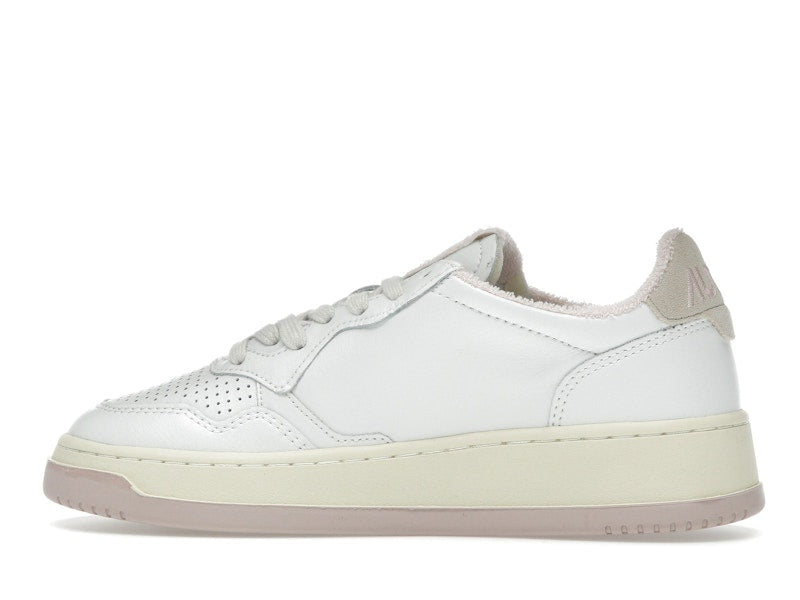 Autry Medalist Leather Low White Powder Pink (Women's)
