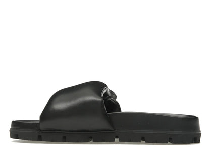 Prada Soft Padded 20mm Slide Sandal Black Nappa Leather