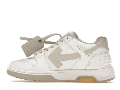 OFF-WHITE Out Of Office OOO Low Tops White Beige