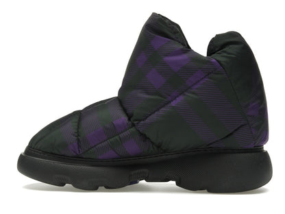 Burberry Check Pillow Boot Black Purple