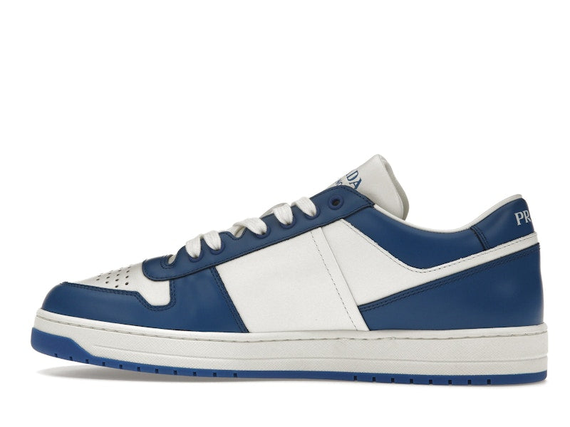 Prada Downtown Low Top Sneakers Leather White Cobalt Blue