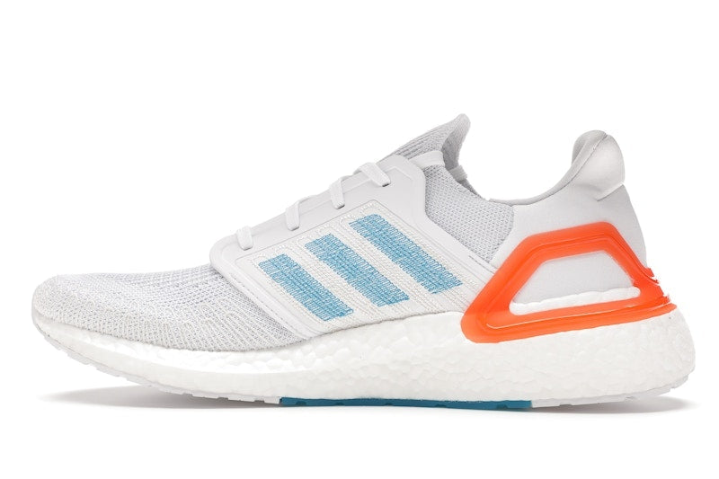adidas Ultra Boost 20 White Sharp Blue True Orange