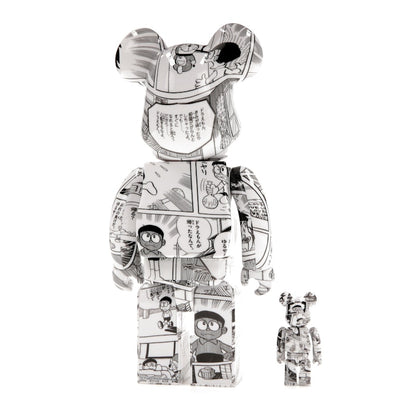 Bearbrick Doraemon (Comic Ver.) 100% & 400% Set Black & White