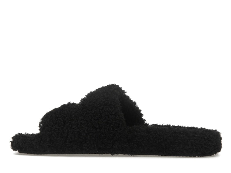 Balenciaga Paris Furry Slide Black