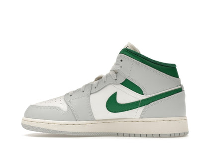 Jordan 1 Mid White Pure Platinum Pine Green (GS)