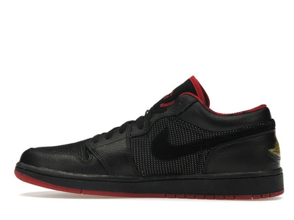 Jordan 1 Retro Low Black Metallic Silver Varsity Red