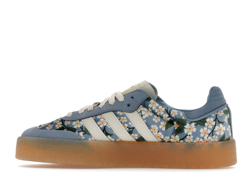adidas Sambae Liberty London Floral Embroidery Blue Cream White (Women's)