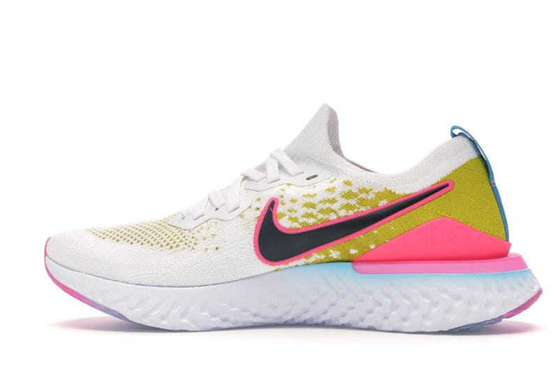 Nike Epic React Flyknit 1 White Pink Blast Citron