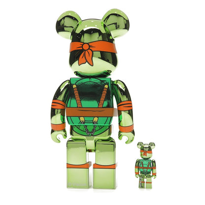 Bearbrick x Teenage Mutant Ninja Turtles Michelangelo 100% & 400% Set