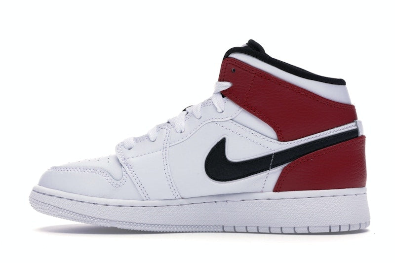 Jordan 1 Mid White Black Gym Red (GS)