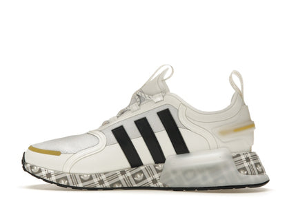 adidas NMD R1 V3 White Black Gold Tartan Trefoil