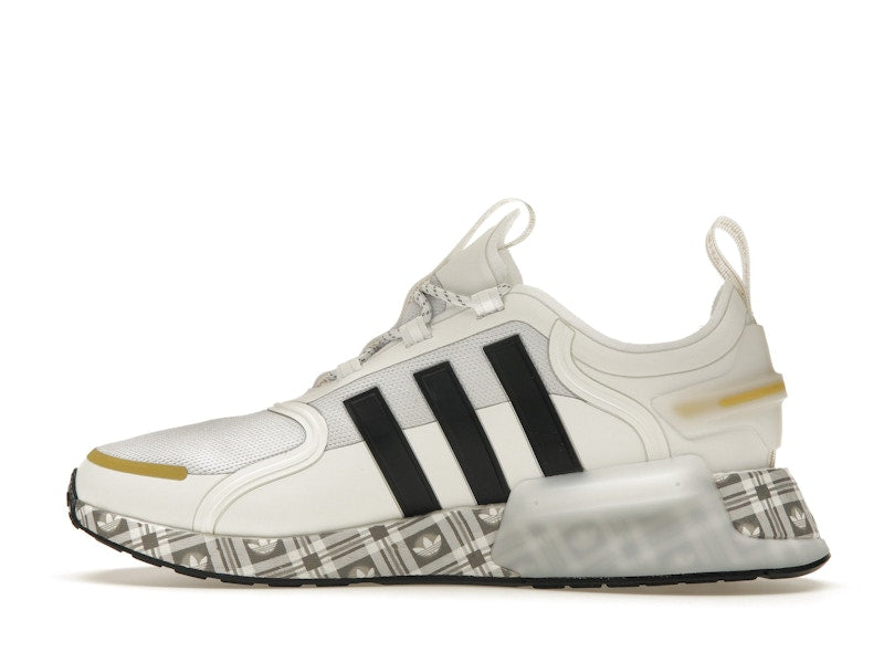 adidas NMD R1 V3 White Black Gold Tartan Trefoil