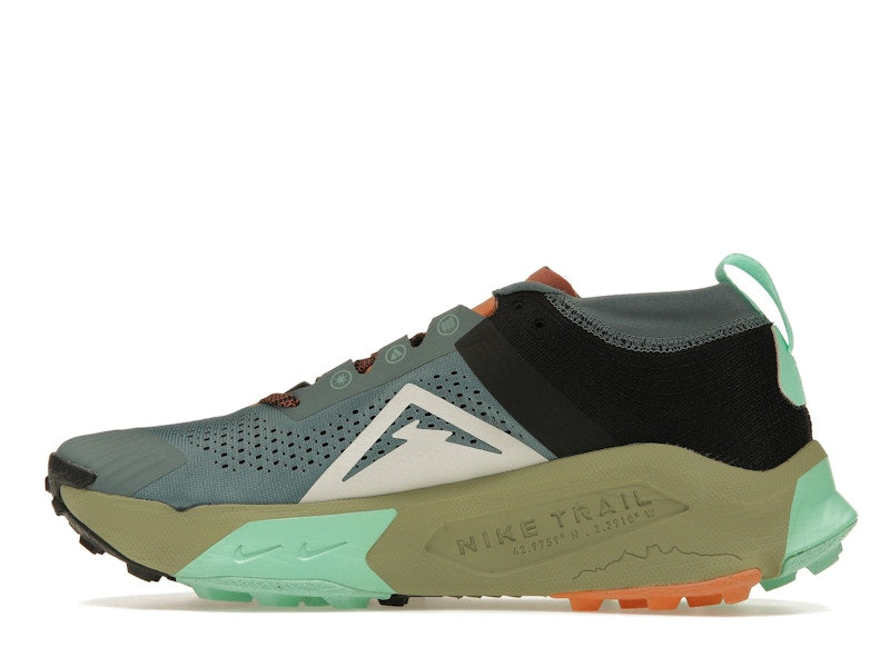 Nike ZoomX Zegama Trail Light Slate Grey Glow Green Bone Black