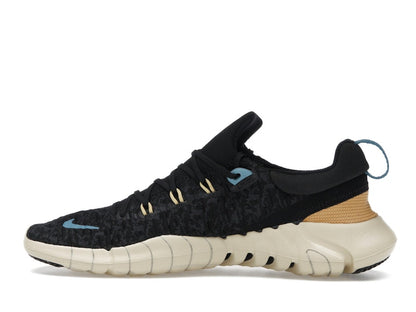 Nike Free Run 5.0 Next Nature Black Anthracite Wheat Gold Noise Aqua (Women's)