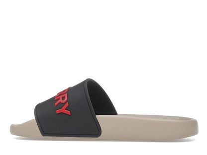 Burberry Embossed Logo Slide Black Red Tan (Women's)