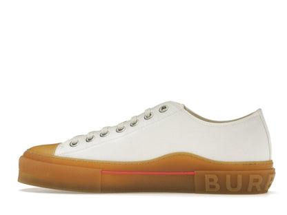 Burberry Logo Detail Cotton Trainer White