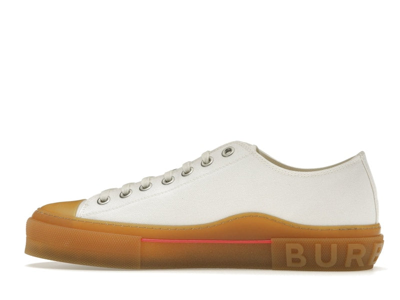 Burberry Logo Detail Cotton Trainer White