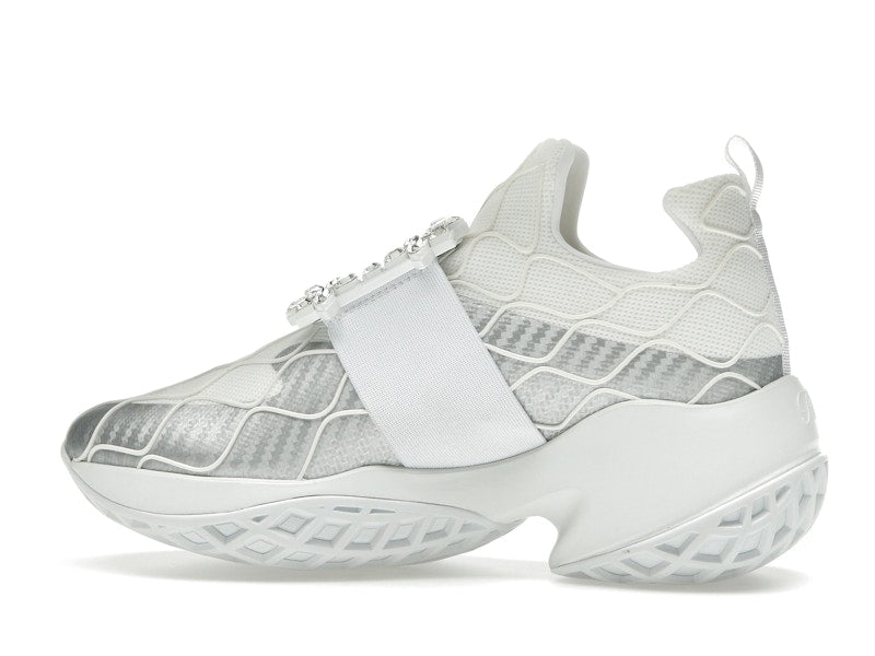 Roger Vivier Viv' Run Fabric Silver Crystal Buckle (Women's)
