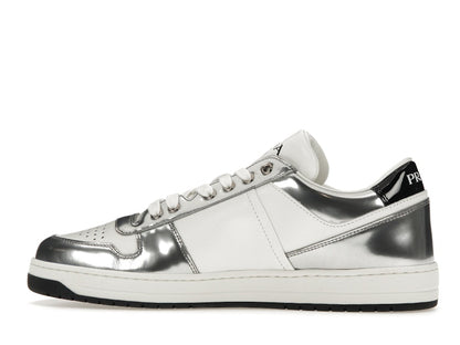Prada Downtown Low Top Sneakers Leather White Silver