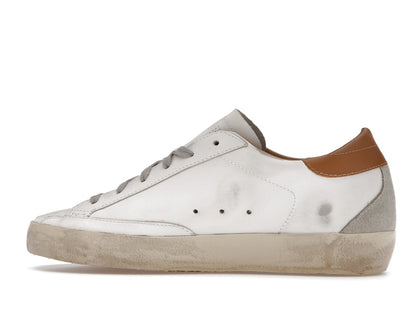 Golden Goose Super-Star White Vacchetta Tan Grey Suede Patch (Women's)