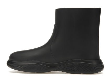 Prada Pull-On Rain Booties Black Rubber