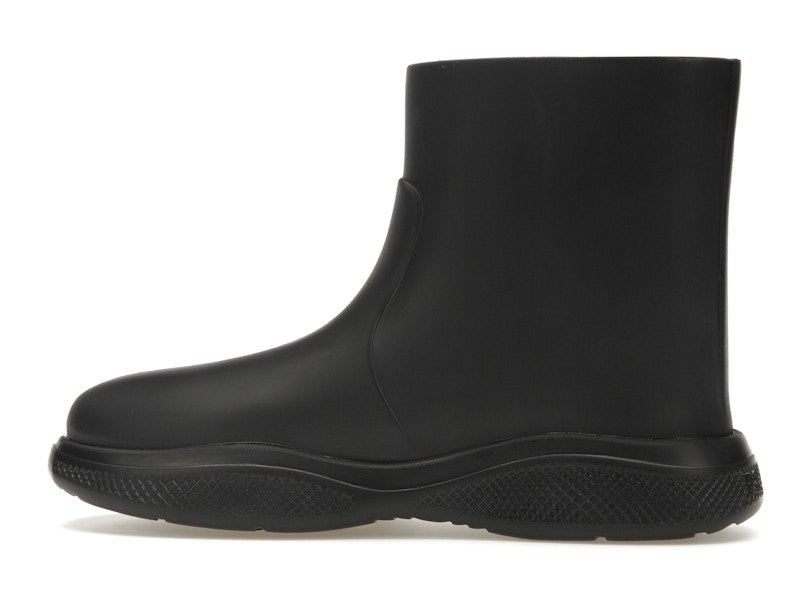 Prada Pull-On Rain Booties Black Rubber