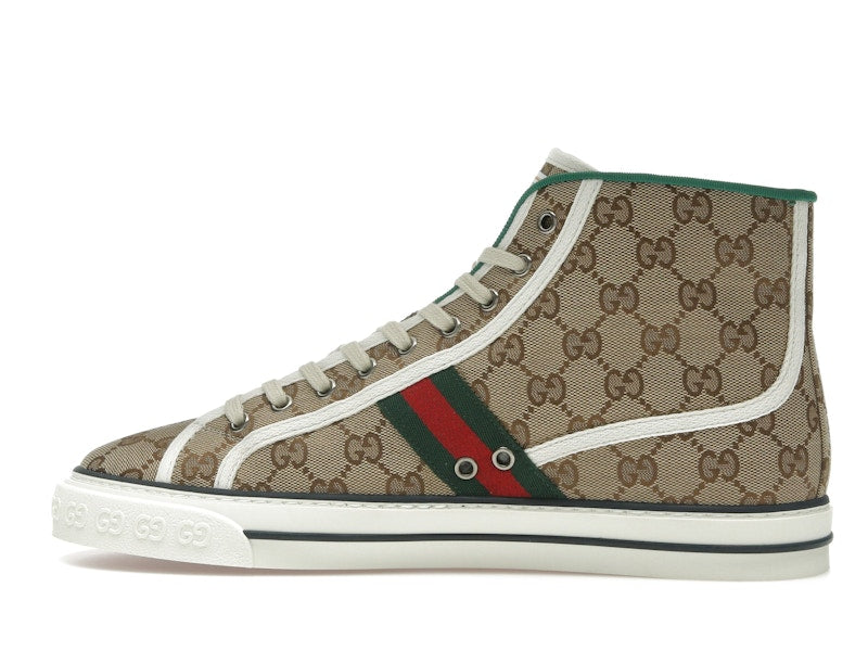 Gucci Tennis 1977 Canvas High Top Beige GG Print