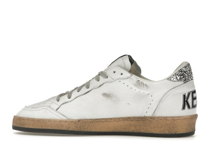 Golden Goose Ball Star White Silver Glitter (Women's)