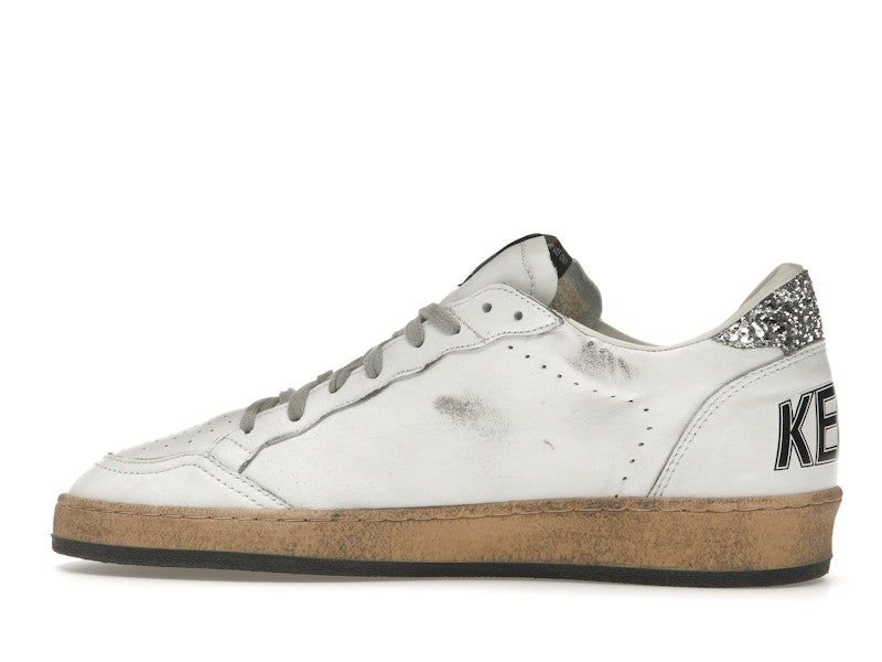 Golden Goose Ball Star White Silver Glitter (Women's)