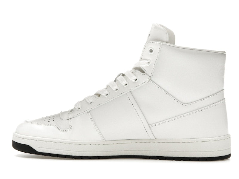 Prada Downtown High Top Sneakers Leather White White Black