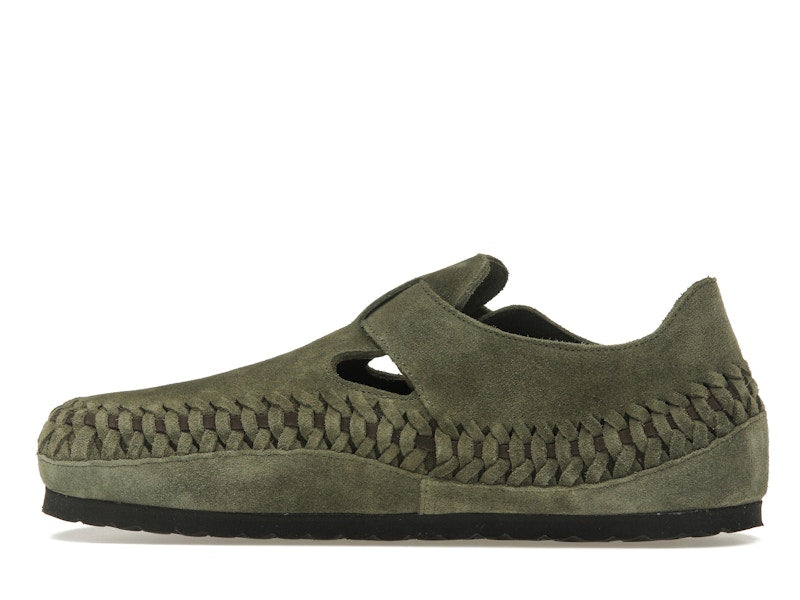 Birkenstock London Braided Shearling Kith Olive Night