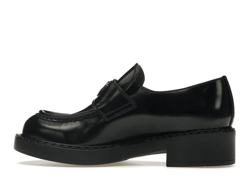 Prada Chocolate 50mm Loafer Black Brushed Leather